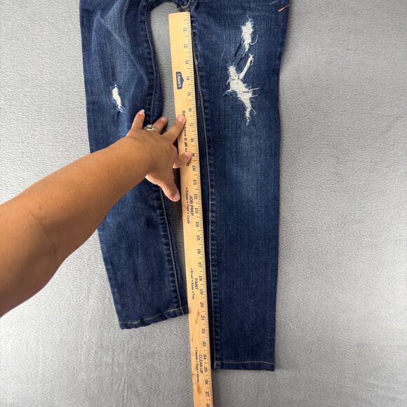 Abercrombie & Fitch A&F Skinny Jeans Distressed Dark Wash Stretch Girls 12 x 23 - Picture 11 of 12